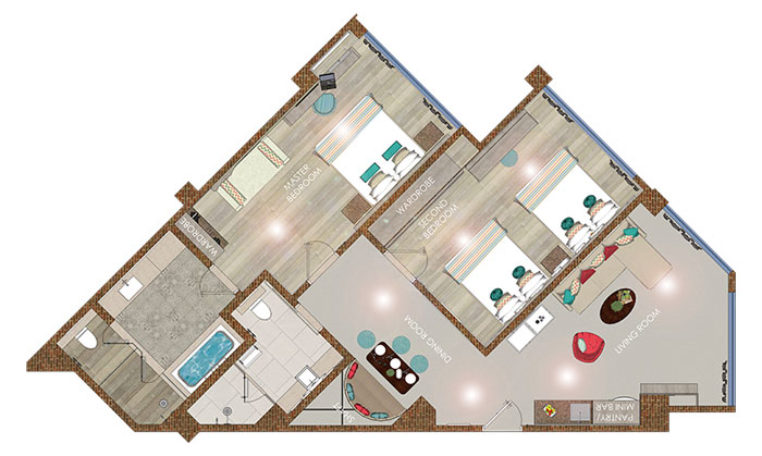 2 bedroom suite room layout Grandmirage Resort Bali